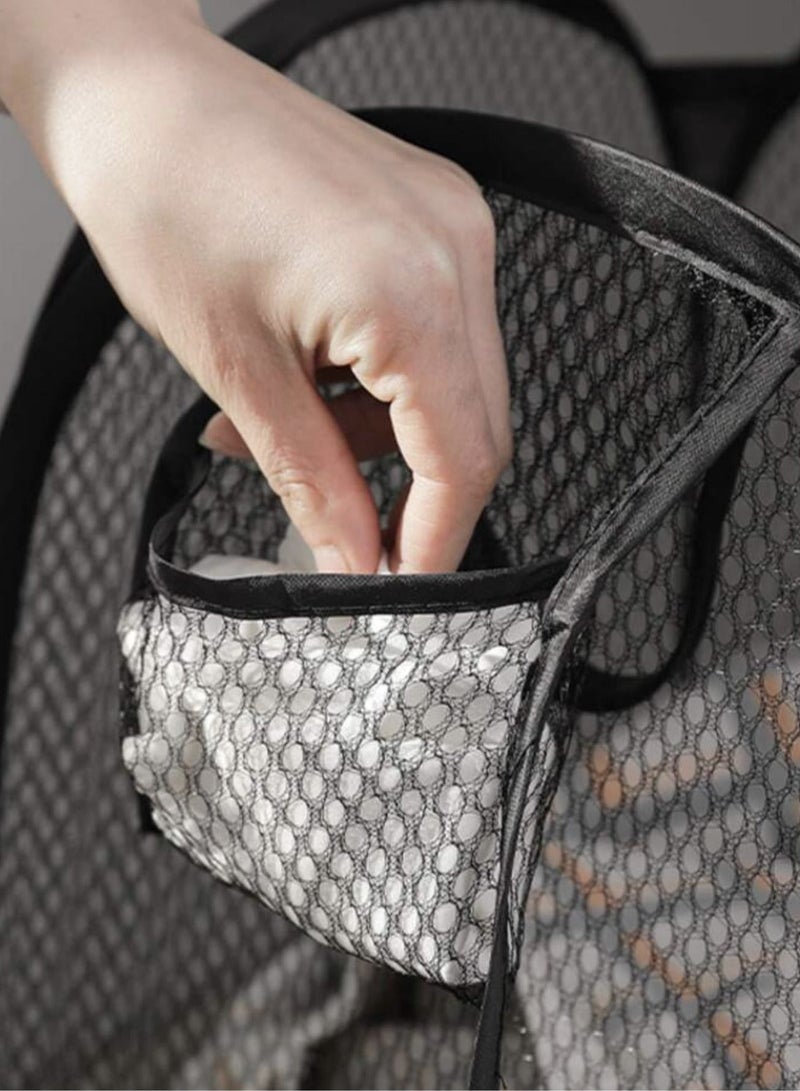 سلة غسيل قابلة للطي من الشبك الأسود بمقابض – سلة ملابس متينة وقابلة للطي بتصميم واسع مع قماش قابل للتنفس وإطار قوي – مثالية لغرفة النوم، الحمام، والسكن الطلابي – هدية مثالية لعيد الفصح، الهالوين وعيد الميلاد - Image 5